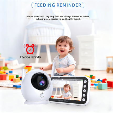 720P Monitor with Camera & Audio | 12-in-1: Infrared Night Vision, Two-Way Talk, Temperature Alert,