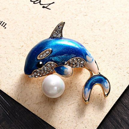 European and American new dolphin brooch