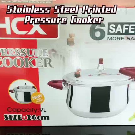 9L Unique Print Design, Multi-Size Large Capacity Extra Thick Super Safe Stainless Steel Multi-Layer Fast Cooking
