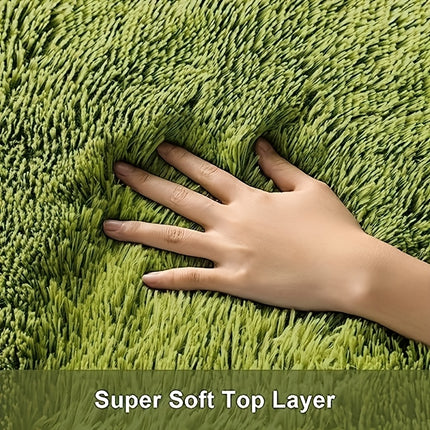 200*120cm green Mat, non-slip long pile Mat, fluffy faux fur Mat for beautiful living room decoration,