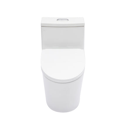 Ceramic One Piece Toilet for Bathroom, 12-inch Rough-In, Dual Flush 1.24/1.43 GPF, Soft Closing Seat, White, Ceramic, 28.94 x 15.94 x 26.19 inches