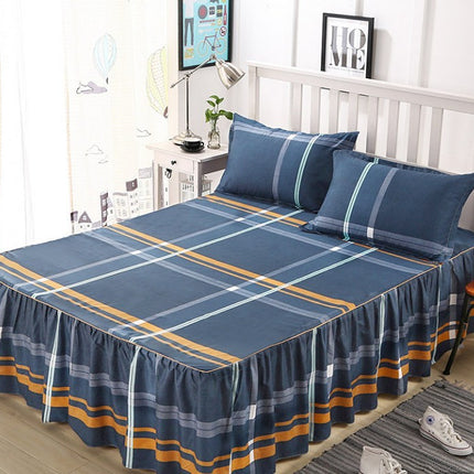 Three-piece bed skirt and bedspread