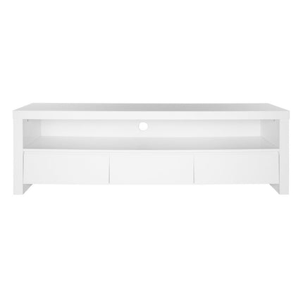 59" White Enclosed and Open Storage TV Stand
