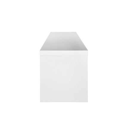 59" White Enclosed and Open Storage TV Stand