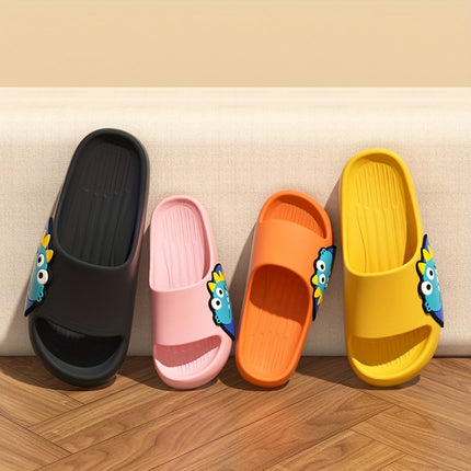 4 pcs Soft And Comfortable Cartoon Character Slippers for Kids Thick-Soled Casual Skate Shoes,