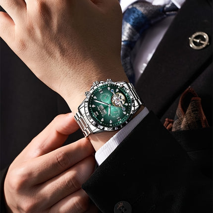 Men'S Automatic Mechanical with Chronograph, Luminescent Hands & Date Display