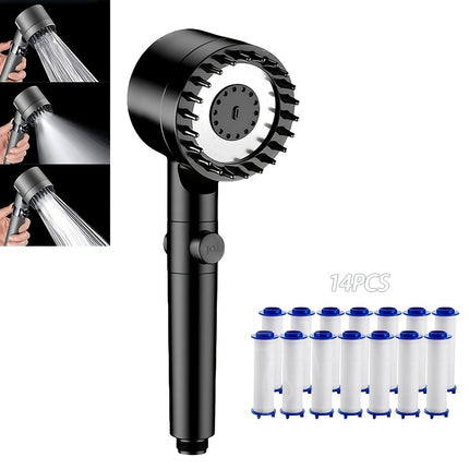 4-Speed High Pressure Shower Heads with Filter Cartridges Set, Water-Saving Shower Head