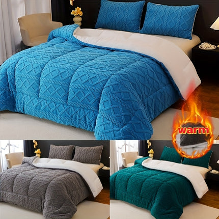 1pc Comfortable Soft Milk Fleece Warm Winter Quilt - Thickened Soft Plush Comforter