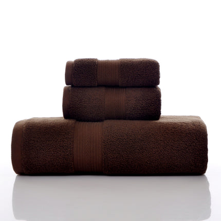 Household Soft Absorbent Solid-Colored Pure Cotton Towel Set Of Three