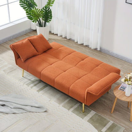 Sofabed With Adjustable Arms And Backrest in Teddy Fleece