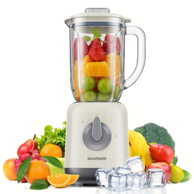 Juicer Blender 700W Fruit and Vegetable Blender Smoothie Maker with 6 Stainless Steel Blades, 1L