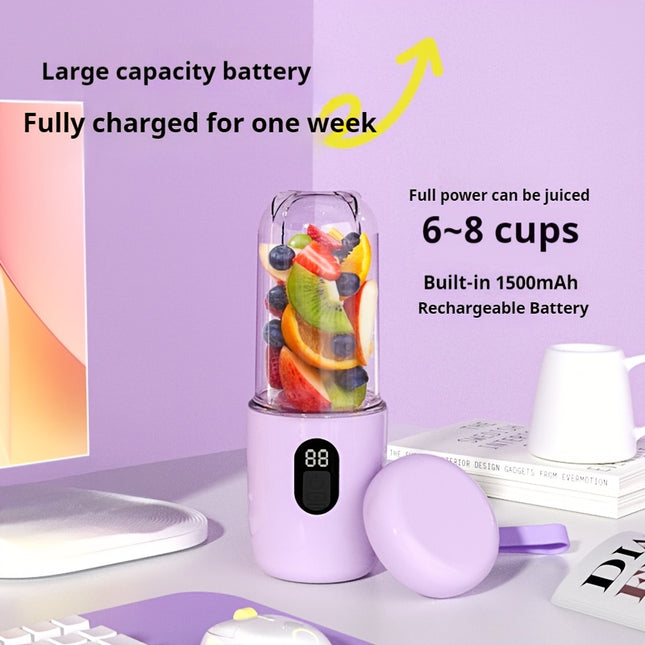 Portable Juicer with 12-Blade Design - USB Charged, 500ml