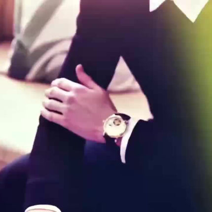 Automatic Mechanical Watch - Business Chronograph with Skeleton Dial, Golden