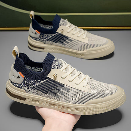 Men's Lightweight Slip-On Sneakers - Minimalist Low-Top -like Upper & Cushioned PVC Sole,