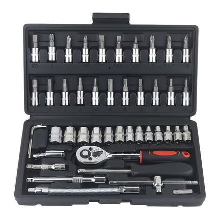 46/150pcs Automotive Mechanical Repair Tool Set, Multifunctional with Sockets, Wrenches,