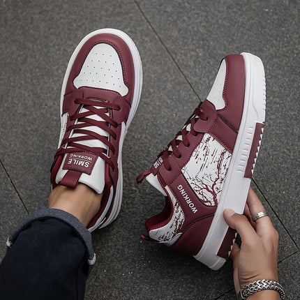 1pair Men'S Fashion Skateboard Sneakers, Casual Street Style Athletic Shoes with Branch Print