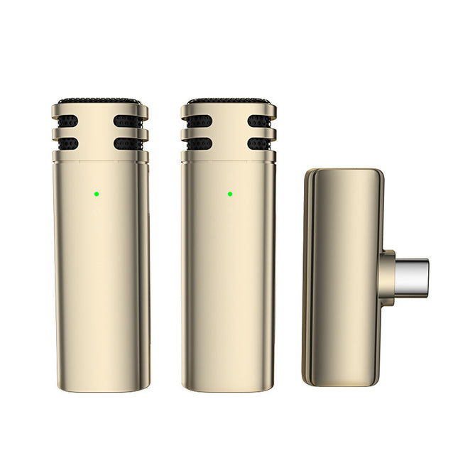 Double Microphone Wireless Collar Clip Microphone Outdoor Short Video Recording Live