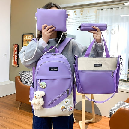 Bag for s Lightweight Versatile Junior High Student Large Capacity Backpack with Bear