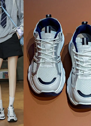 New Spring Women's Sneakers Luxury Designer Fashion Casual Sneakers White Breathable Tennis Shoes Low Top Vulcanized Shoes