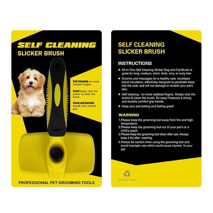 Benepaw Premium Self Clean Hair Dog Brush Slicker Comfortable Small Large Dog Comb Pet Grooming Tools Cat Fits Various Hair