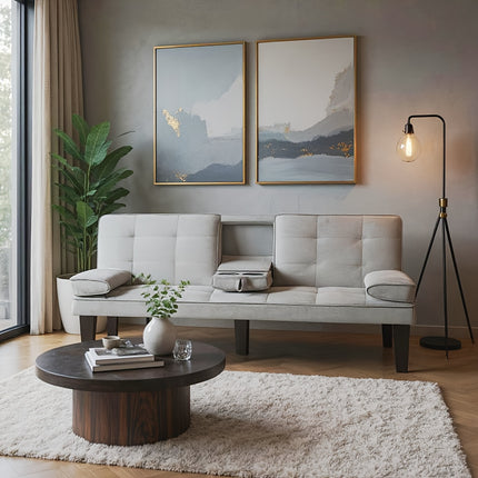Sofa Bed That Can Be Folded, Featuring an Adjustable Lounge Chair with Removable Armrests