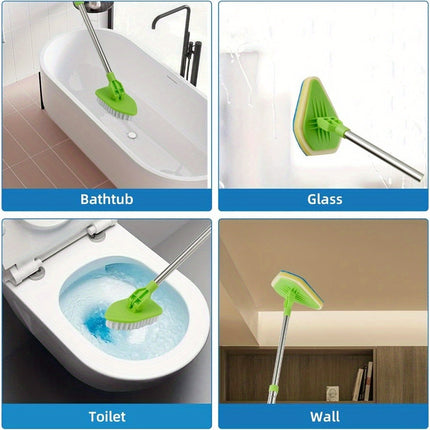 Cleaning Brush with Long Extendable Handle, Lightweight Detachable Shower Scrubber for Cleaning
