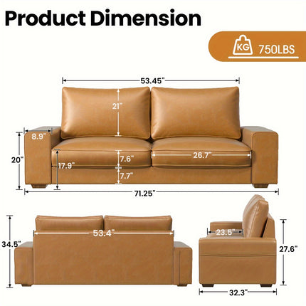 Sofa Elegance And Comfort - Modern Loveseat Sofa - Sleek And Smooth Surface with Wide Arm,