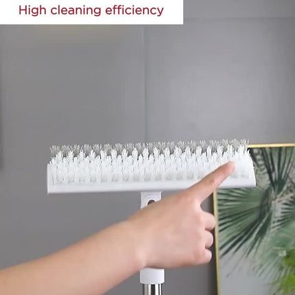 Heavy-Duty Double-Sided Floor Scrub Brush with V-Shaped Triangle Head - Stiff Bristles for Deep Cleaning Corners,