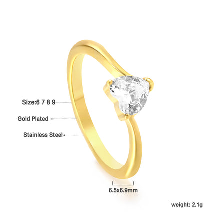 Stylish Commuter Electroplated Rectangular Geometric White Diamond Ring