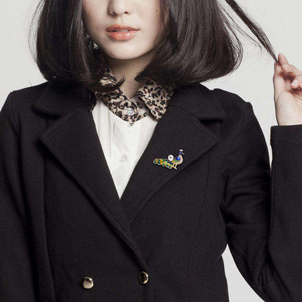 Exquisite Peacock Zircon Animal Brooch Luxury