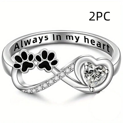 Small Dog Paw Prints Ring