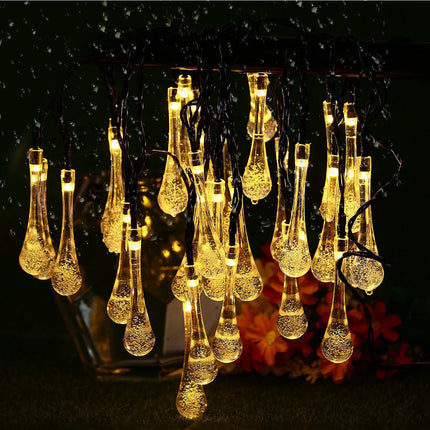 Water Drop Bubble Ball Lighting Chain Holiday Lights Decoration Christmas LED Solar Outdoor