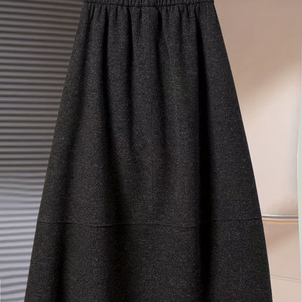 Warm Brushed High Gram Weight Loose Casual Versatile Skirt Long Skirt