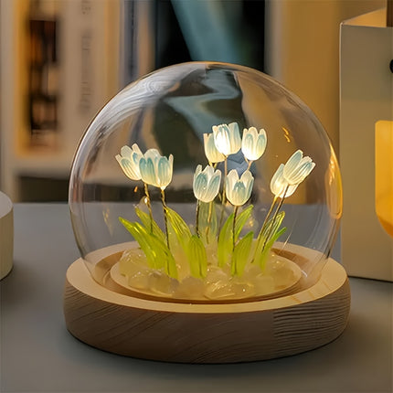 10pcs Tulip Night Light Set - Bedroom Artistic Floral Decoration, Luminous Tabletop Embellishment