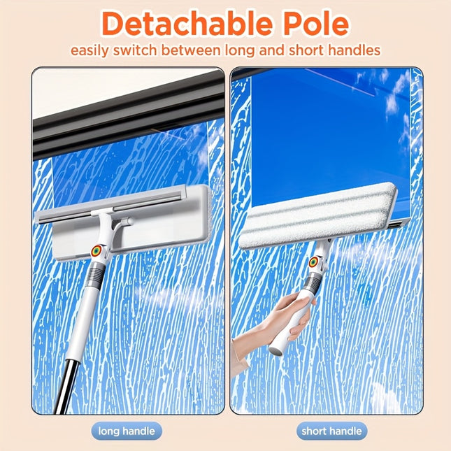 1pc Heavy-Duty Multi-Surface Scraper Brush & Glass Wiper 30cm Wide, 360° Swivel Head, Ergonomic Grip,