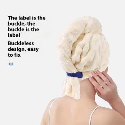 Bubble Velvet Wide Tail Hair-drying Quick-drying Towel Shower Cap