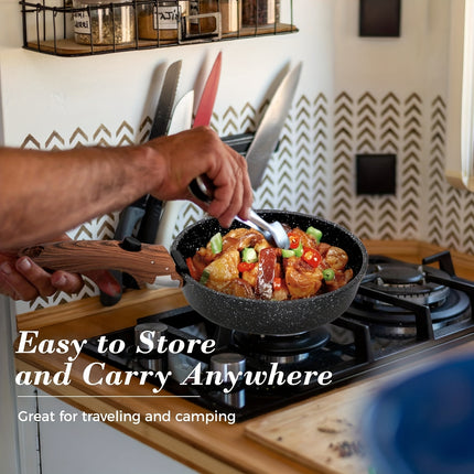 Nonstick Kitchen Cookware Sets Detachable Handle,