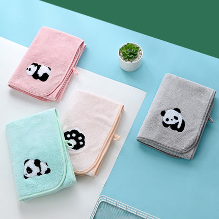 Coral Velvet Panda Embroidery Covers Soft And Absorbent