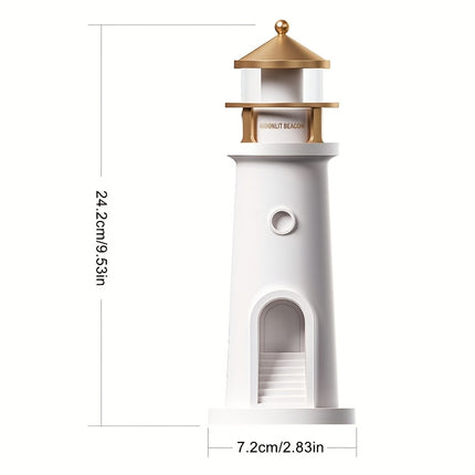 1pc LED Night Light Lighthouse with Remote Control Rechargeable Battery-Powered Tabletop Lamp