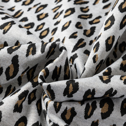 Beige Leopard Print Casual Tee and Pants 2pcs Outfit