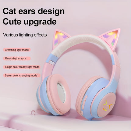 Cat Ear Headphones with Cat Ear Headpieces & RGB HIFI Sound Stereo Sound Compatible