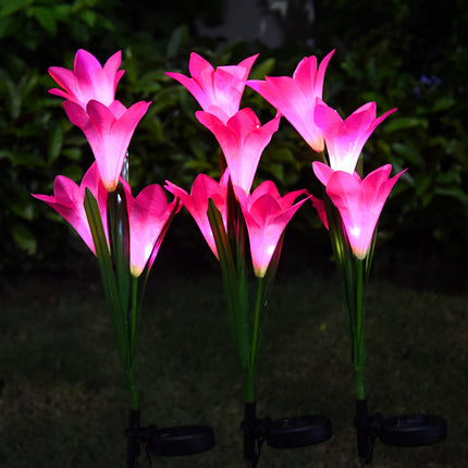 Solar Lily Festive Lantern Outdoor Villa Courtyard Garden