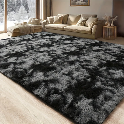 A Mixed Color Tie-Dye Fluffy Carpet Made of Polyester