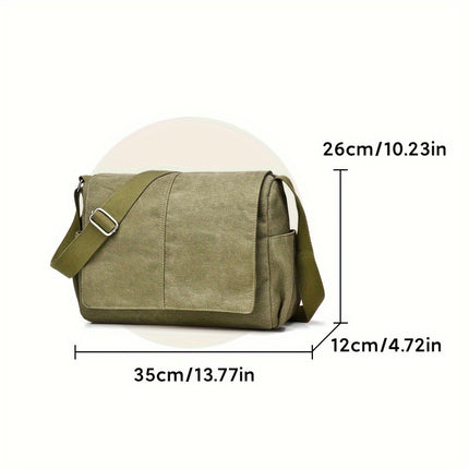 Bag Canvas Shoulder Bag For Men Women, Sling Backpack With Side Pockets, Bookbag For College