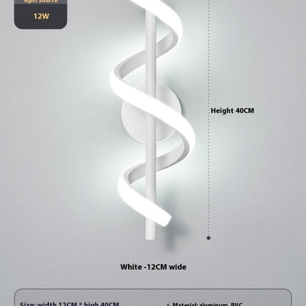 Bedroom Bedside Wall Lamp Creative Minimalist Spiral Corridor Aisle Hallway Lamp