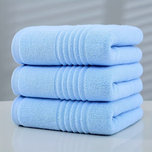 3pcs Of Pure Cotton Plain Bathroom Hand Towels, Size 40.01 * 80.01cm, Soft And Thick
