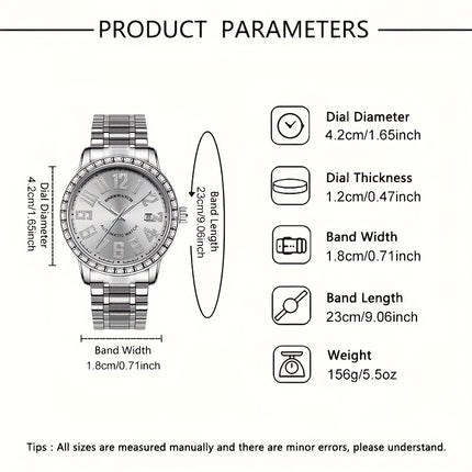 Men'S Casual Classic Automatic Mechanical Watch with Luxury Rhinestone Scale,