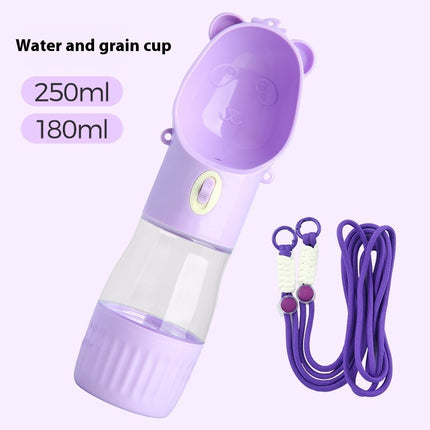 2 In 1 Portable Dog Water Bottle For Small Big Dogs Cat Outdoor