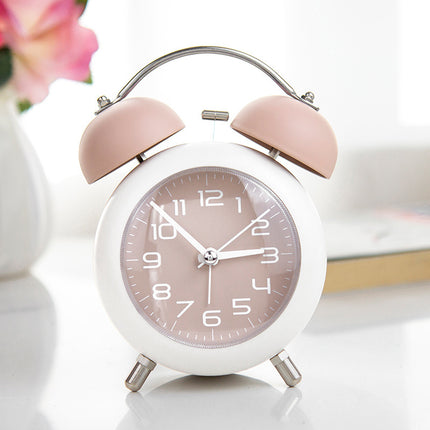 Strong Wake-up Alarm Clock Minimalist Creative Metal Night Light Bedroom