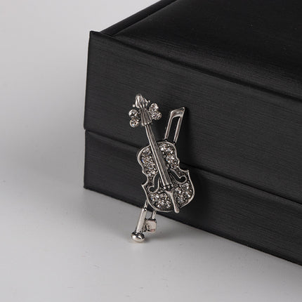 Classic Music Style Violin Brooch